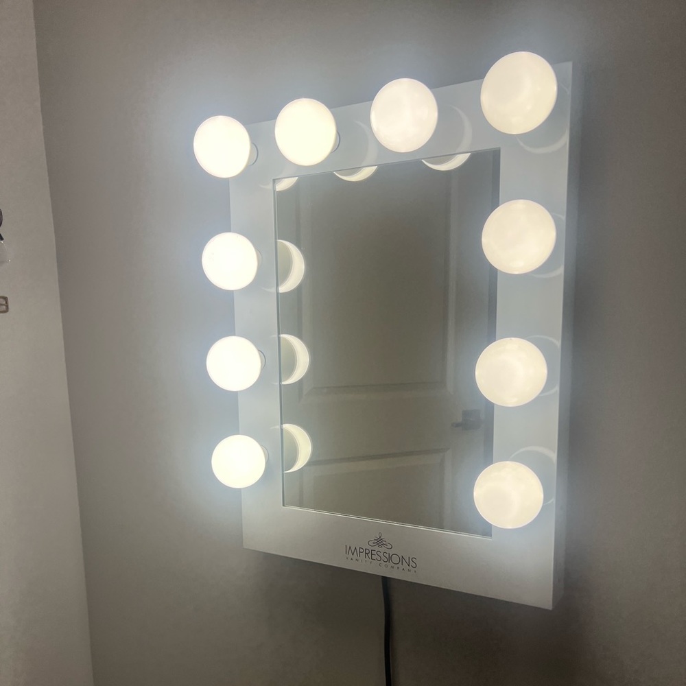 It is a hollywood ultra light large light bulb vanity.